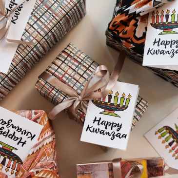Kwanzaa and happy holidays cards